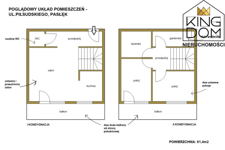elbląski, Pasłęk, J. Piłsudskiego, Funkcjonalne 3-pokojowe mieszkanie z garażem